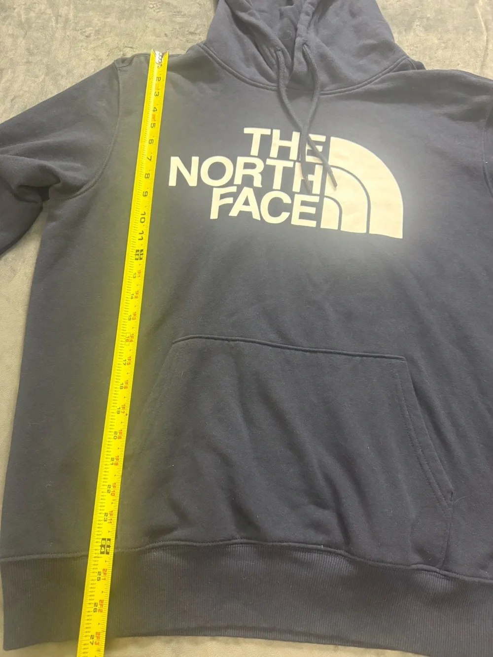The North Face Men's Blue Graphic Logo Pullover Hoodie Fleece Cotton L
